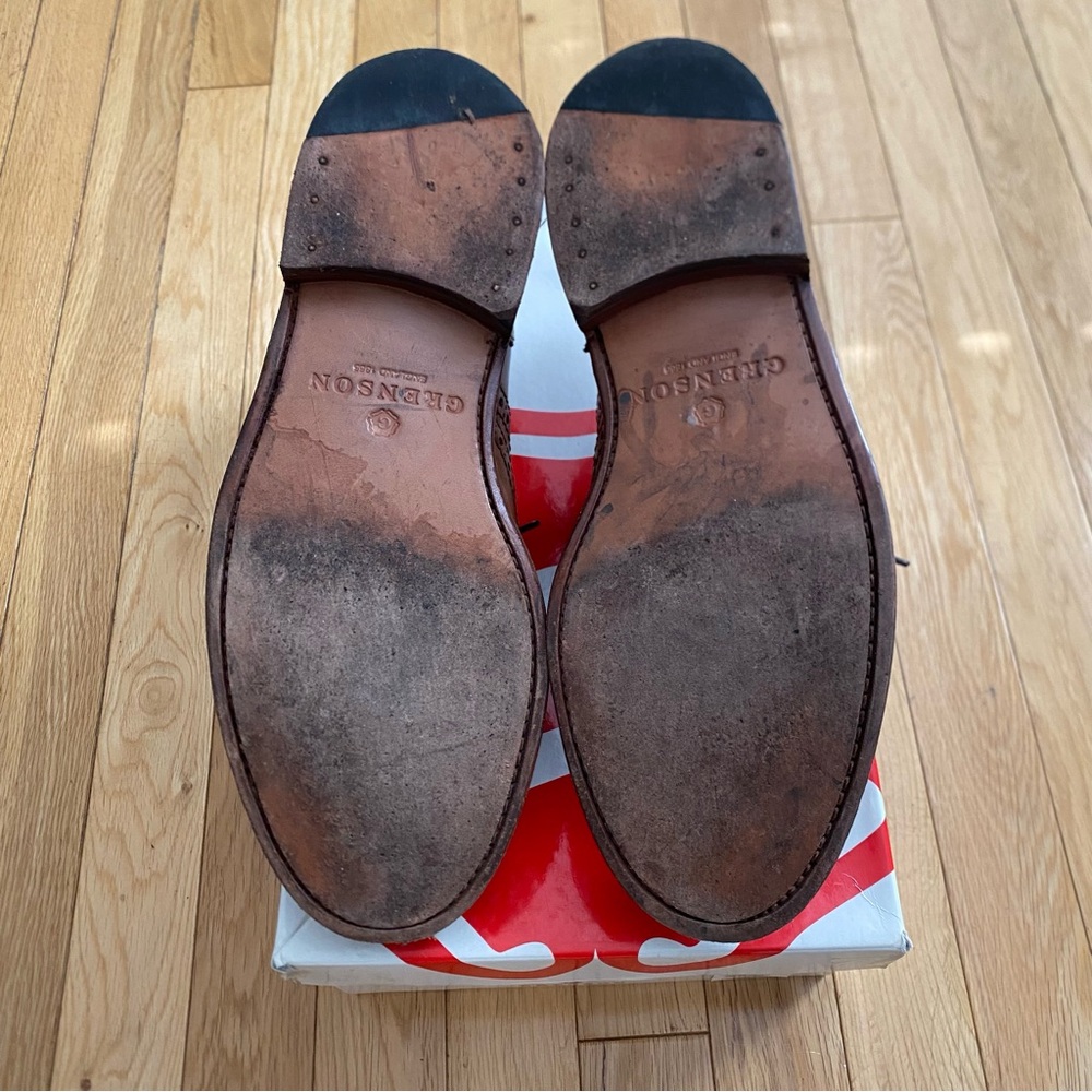 Grenson Stanley Tan Leather Brogue Shoes Men’s Size 9.5 - Picture 5 of 8